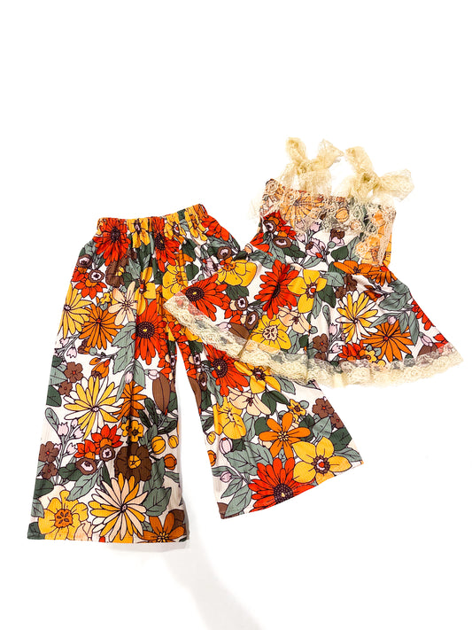 RTS 12/18M BOHO FLORAL | Lace Tank + Flow Pants