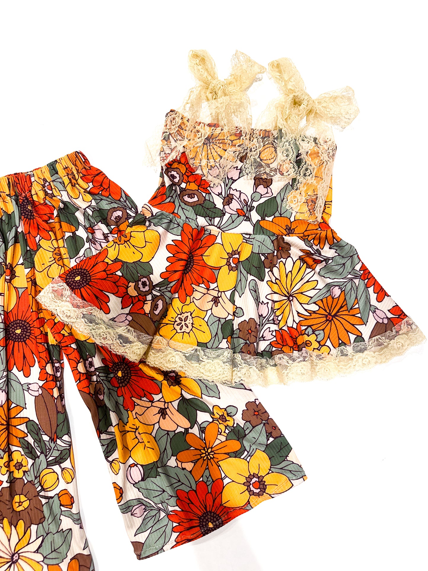 RTS 12/18M BOHO FLORAL | Lace Tank + Flow Pants