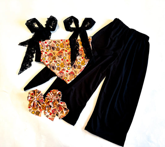 RTS 3T Gbaby Lace Becky Top + Solid Flow Pants + Sailors