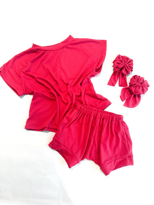 RTS 18/24M HOTPINK BoxT + Shorties (BOWS SEPARATE)